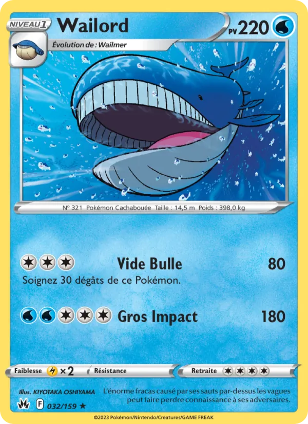 Carte Pokémon Wailord de l'extension Zénith Suprême