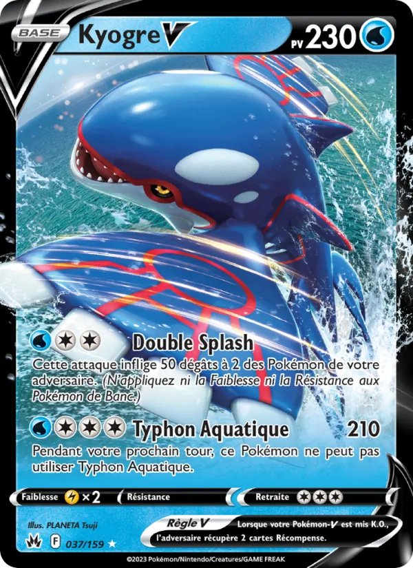 Carte Pokémon Kyogre V de l'extension Zénith Suprême