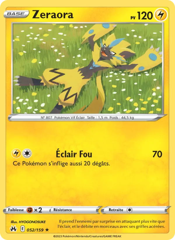 Carte Pokémon Zeraora de l'extension Zénith Suprême