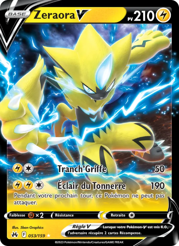 Carte Pokémon Zeraora V de l'extension Zénith Suprême