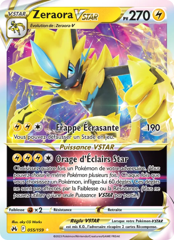 Carte Pokémon Zeraora VSTAR de l'extension Zénith Suprême