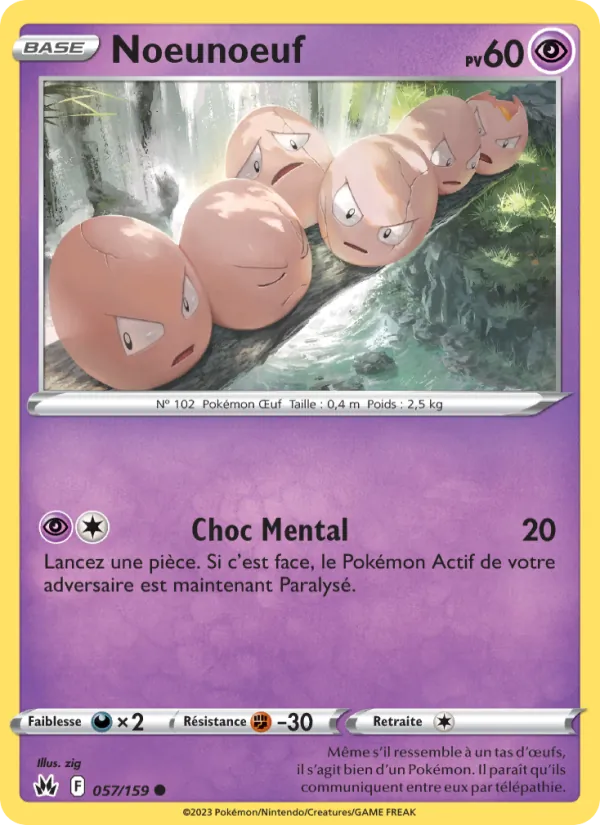 Carte Pokémon Noeunoeuf de l'extension Zénith Suprême