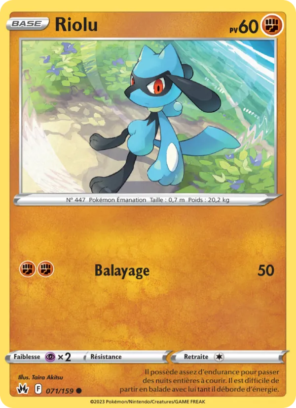 Carte Pokémon Riolu de l'extension Zénith Suprême