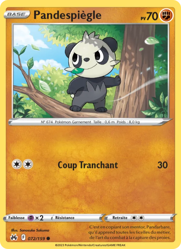 Carte Pokémon Pandespiègle de l'extension Zénith Suprême