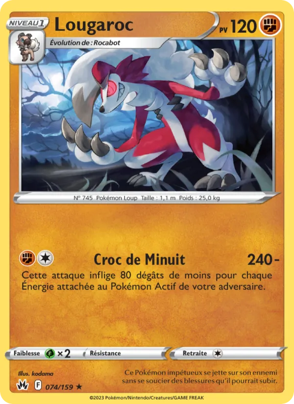 Carte Pokémon Lougaroc de l'extension Zénith Suprême