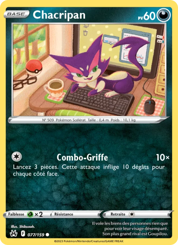 Carte Pokémon Chacripan de l'extension Zénith Suprême