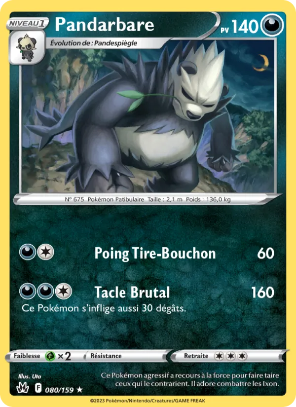 Carte Pokémon Pandarbare de l'extension Zénith Suprême