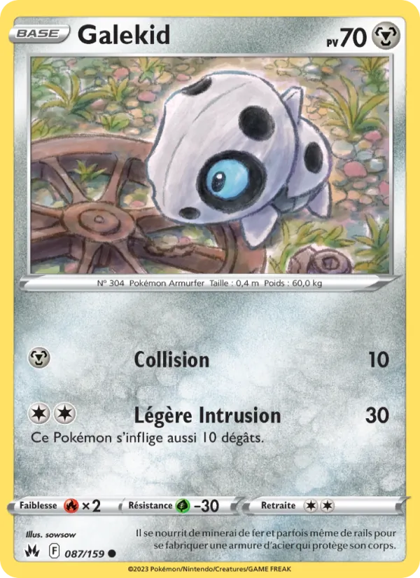 Carte Pokémon Galekid de l'extension Zénith Suprême