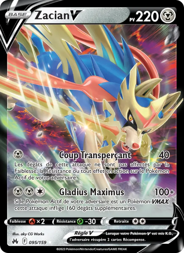 Carte Pokémon Zacian V de l'extension Zénith Suprême