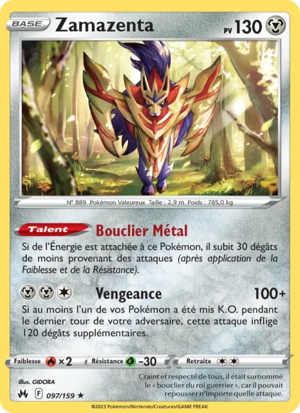 Carte Pokémon Zamazenta de l'extension Zénith Suprême