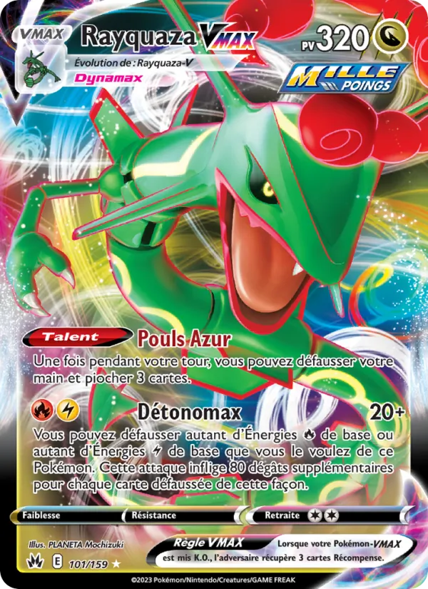 Carte Pokémon Rayquaza VMAX de l'extension Zénith Suprême