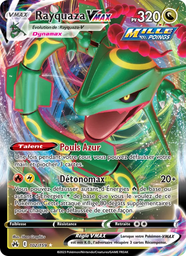 Carte Pokémon Rayquaza VMAX de l'extension Zénith Suprême