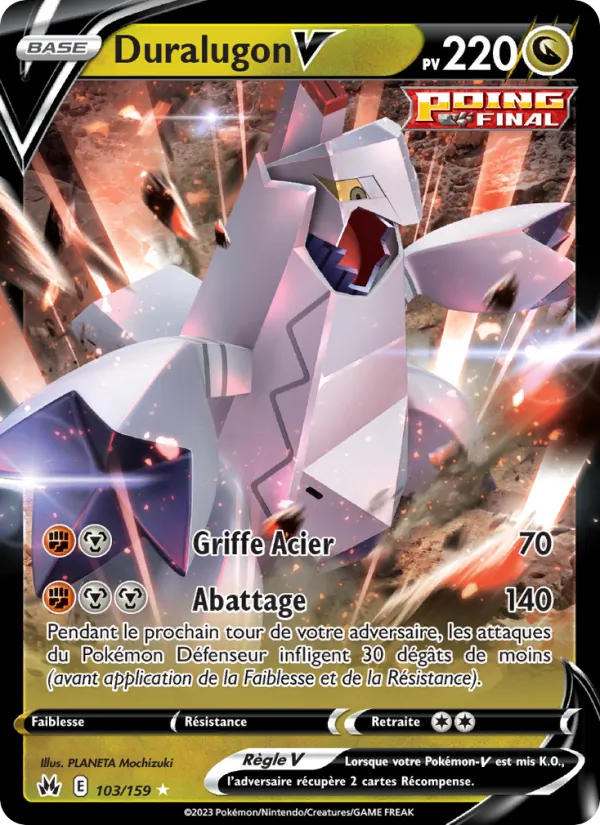 Carte Pokémon Duralugon V de l'extension Zénith Suprême