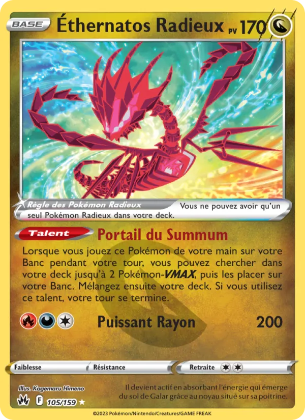 Carte Pokémon Éthernatos Radieux de l'extension Zénith Suprême