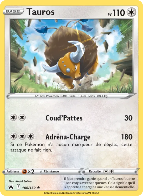 Carte Pokémon Tauros de l'extension Zénith Suprême