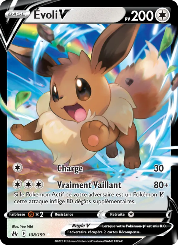 Carte Pokémon Évoli V de l'extension Zénith Suprême