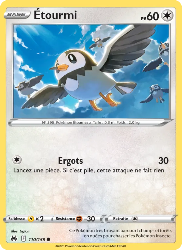 Carte Pokémon Étourmi de l'extension Zénith Suprême