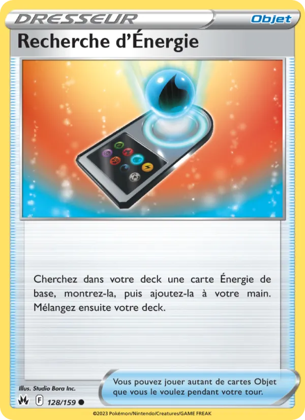 Carte Pokémon Recherche d'Énergie de l'extension Zénith Suprême
