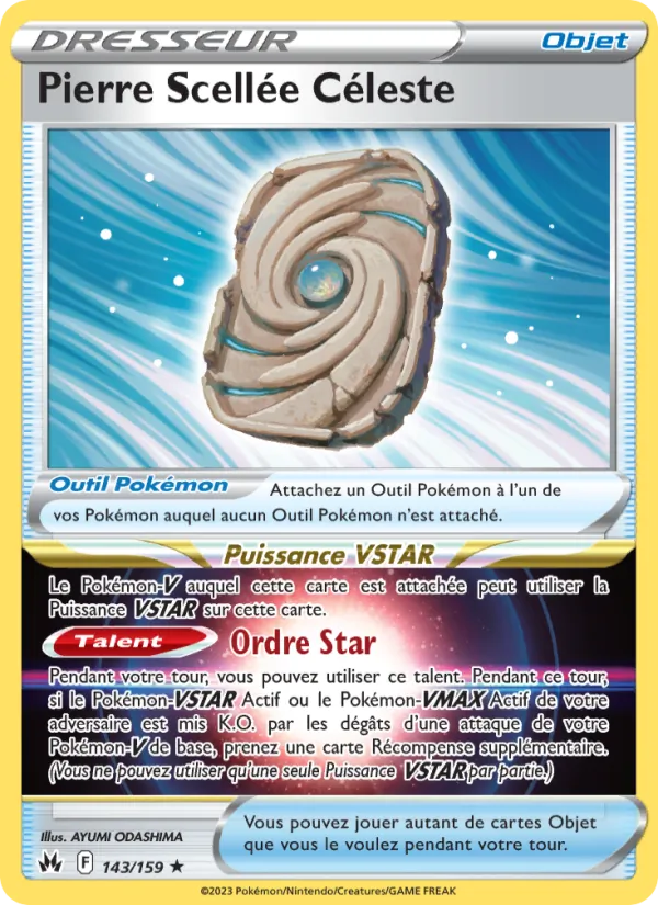 Carte Pokémon Pierre Scellée Céleste de l'extension Zénith Suprême