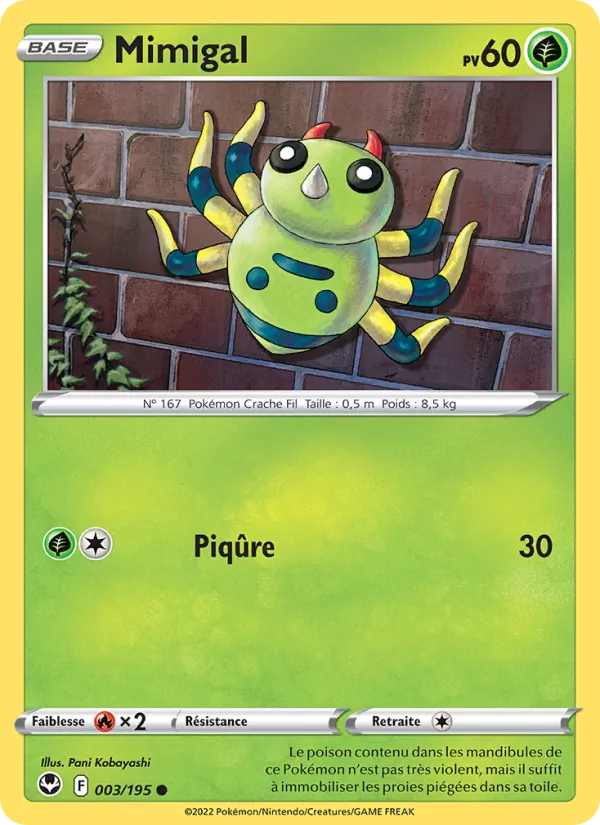 Carte Pokémon Mimigal de l'extension Tempête Argentée