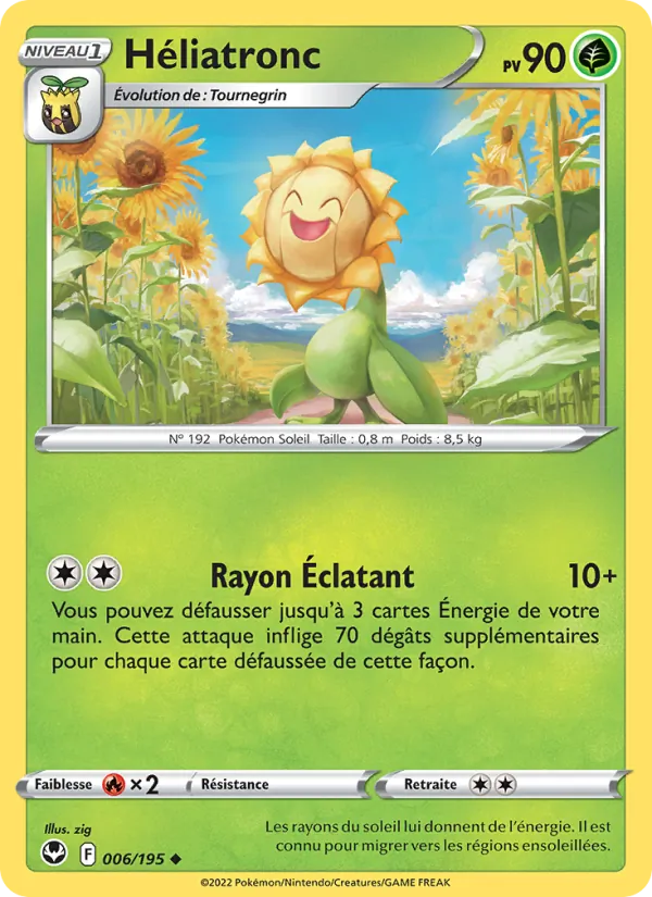 Carte Pokémon Héliatronc de l'extension Tempête Argentée