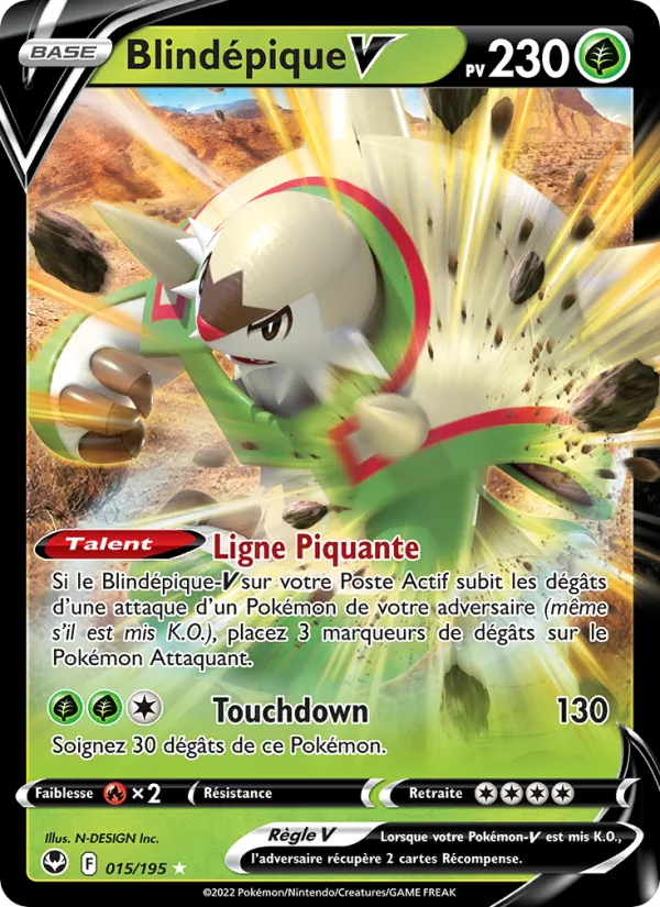 Carte Pokémon Blindépique V de l'extension Tempête Argentée