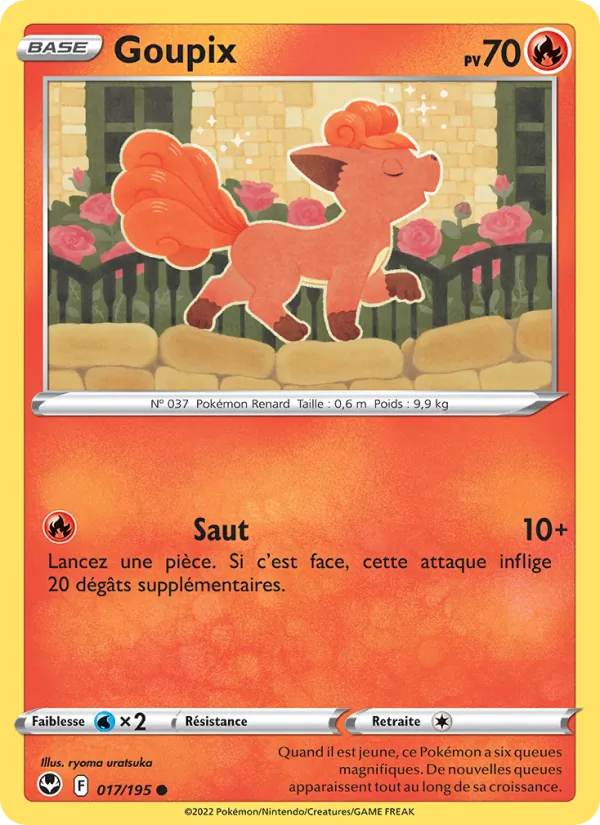 Carte Pokémon Goupix de l'extension Tempête Argentée