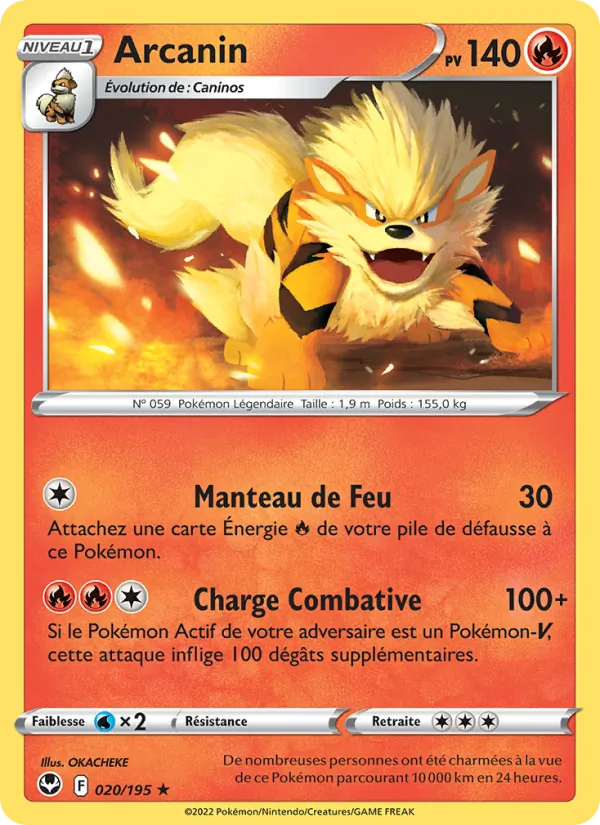 Carte Pokémon Arcanin de l'extension Tempête Argentée