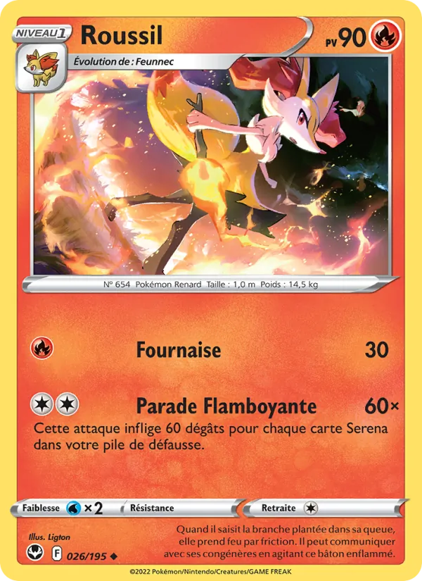 Carte Pokémon Roussil de l'extension Tempête Argentée
