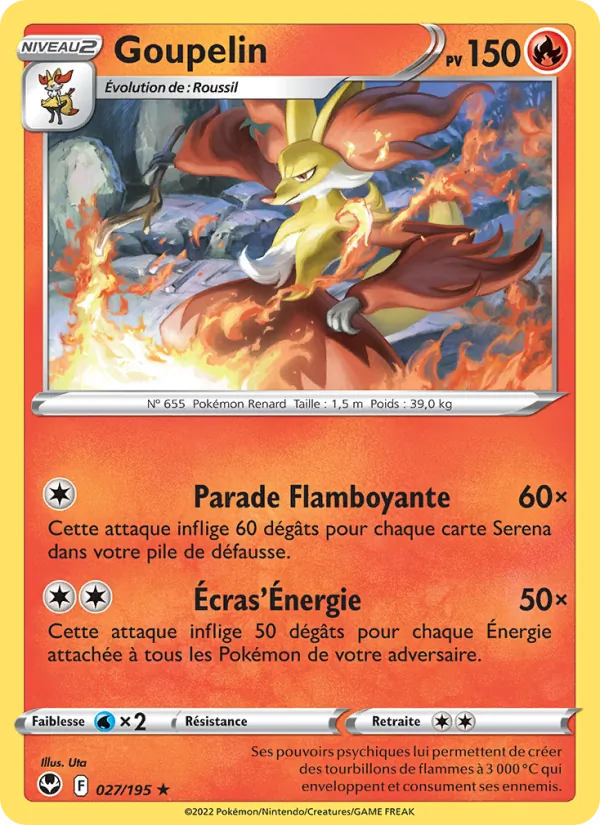 Carte Pokémon Goupelin de l'extension Tempête Argentée
