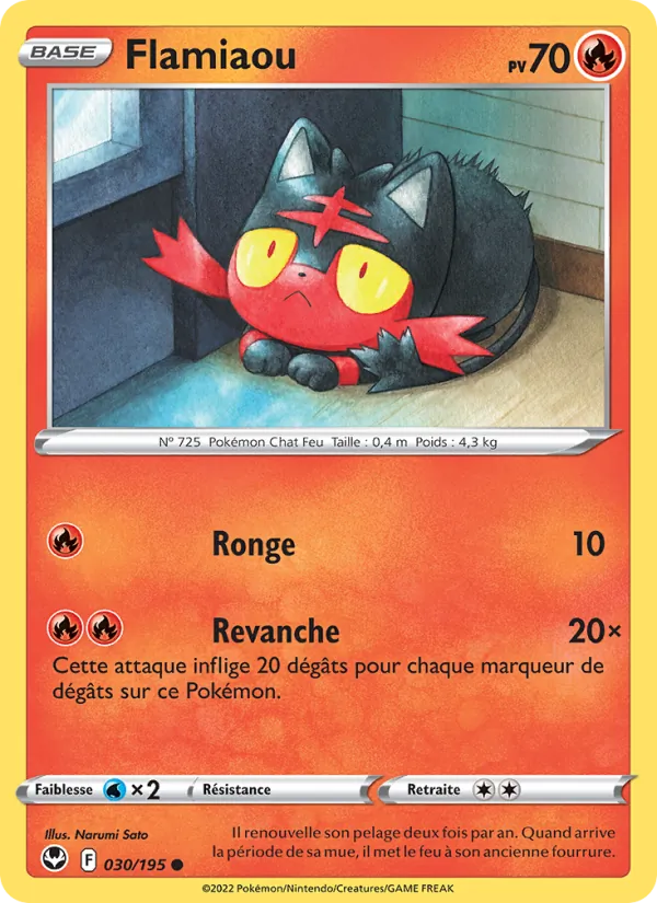 Carte Pokémon Flamiaou de l'extension Tempête Argentée