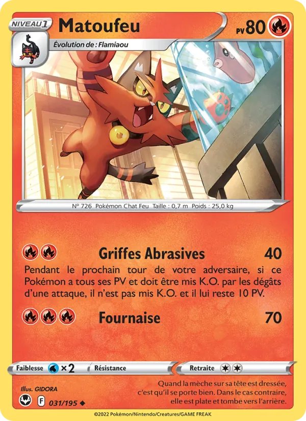 Carte Pokémon Matoufeu de l'extension Tempête Argentée
