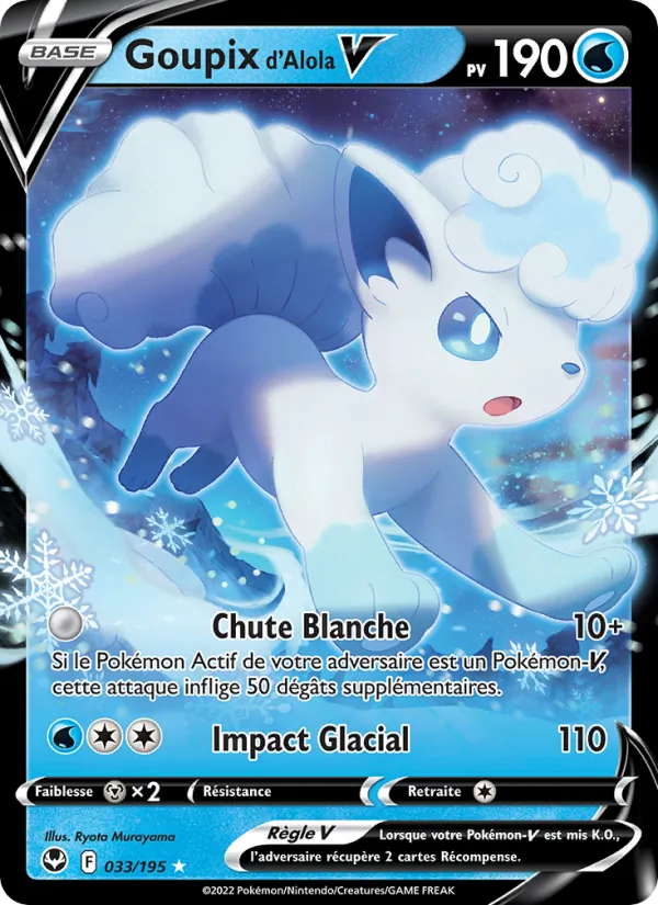 Carte Pokémon Goupix d'Alola V de l'extension Tempête Argentée