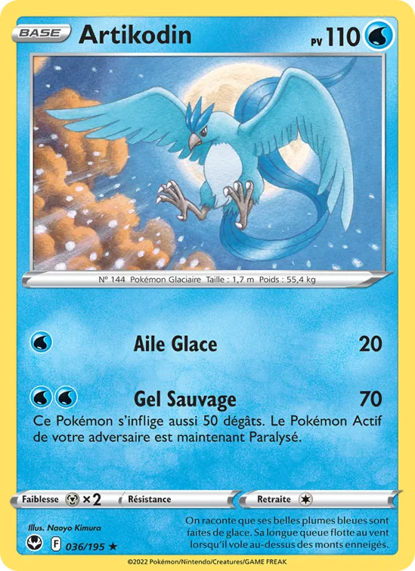 Carte Pokémon Artikodin de l'extension Tempête Argentée