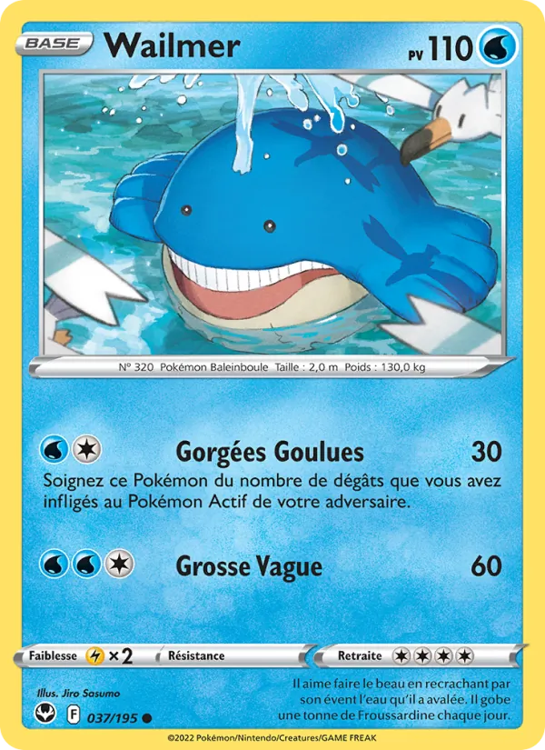 Carte Pokémon Wailmer de l'extension Tempête Argentée