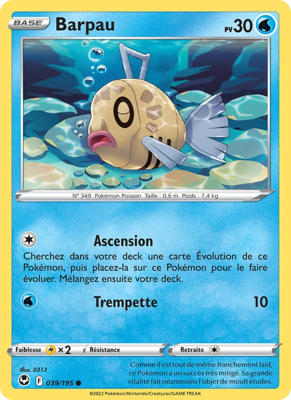Carte Pokémon Barpau de l'extension Tempête Argentée