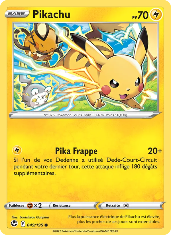 Carte Pokémon Pikachu de l'extension Tempête Argentée