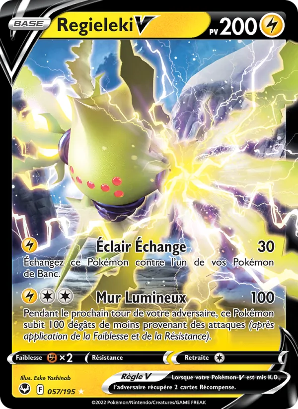 Carte Pokémon Regieleki V de l'extension Tempête Argentée