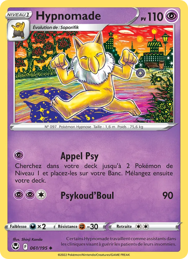 Carte Pokémon Hypnomade de l'extension Tempête Argentée