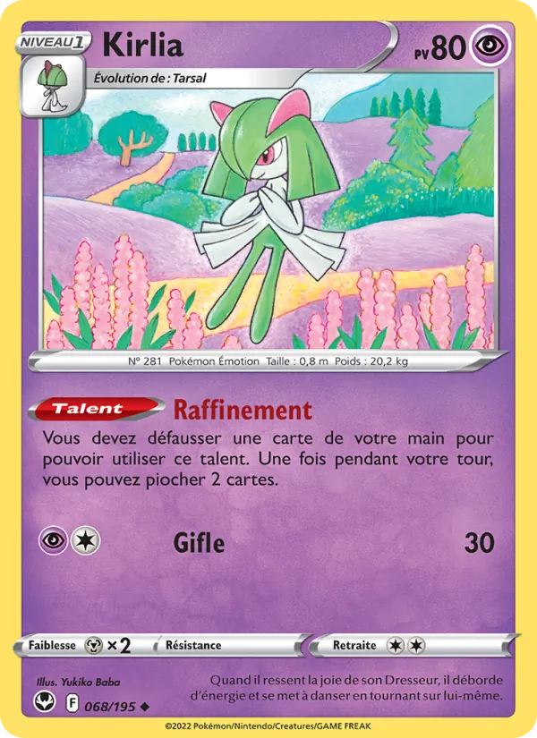 Carte Pokémon Kirlia de l'extension Tempête Argentée