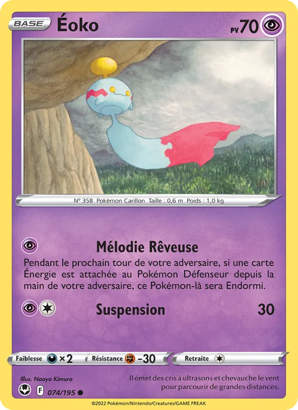 Carte Pokémon Éoko de l'extension Tempête Argentée