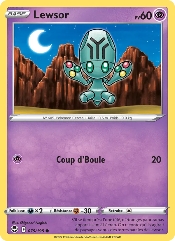 Carte Pokémon Lewsor de l'extension Tempête Argentée