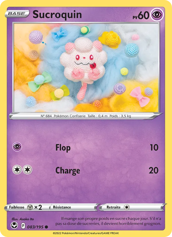 Carte Pokémon Sucroquin de l'extension Tempête Argentée