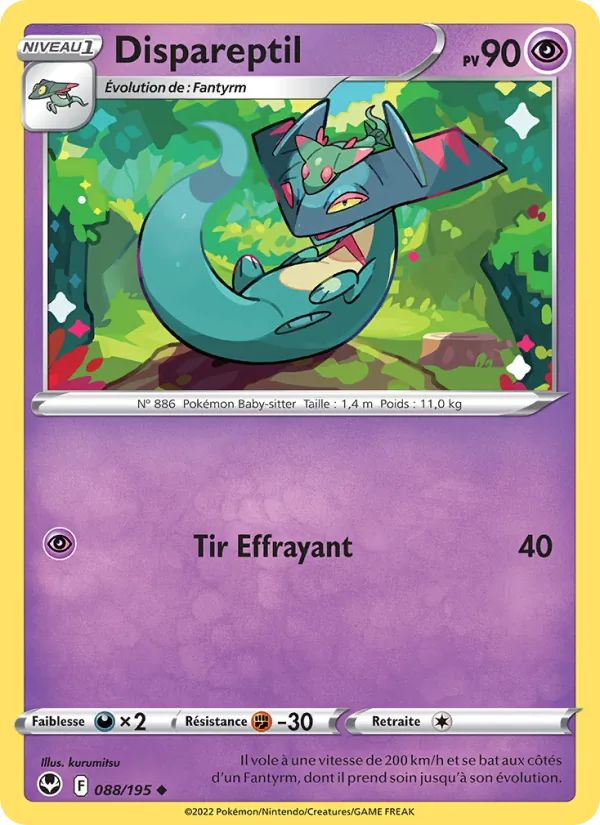 Carte Pokémon Dispareptil de l'extension Tempête Argentée
