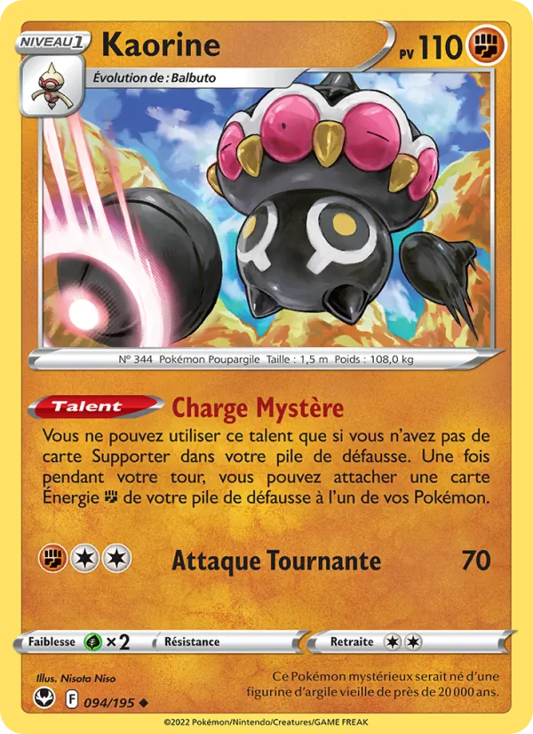 Carte Pokémon Kaorine de l'extension Tempête Argentée