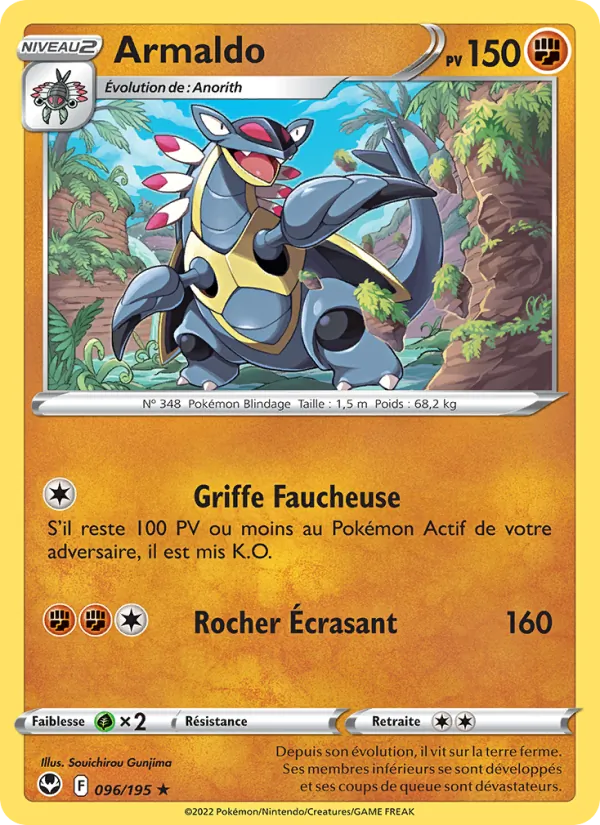 Carte Pokémon Armaldo de l'extension Tempête Argentée