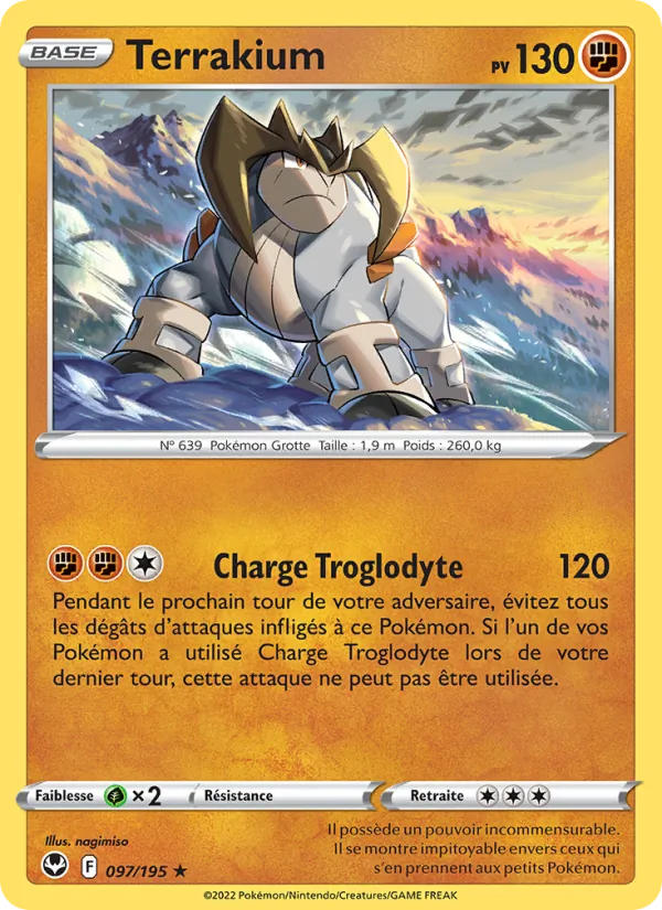 Carte Pokémon Terrakium de l'extension Tempête Argentée