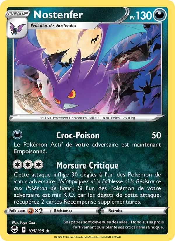Carte Pokémon Nostenfer de l'extension Tempête Argentée