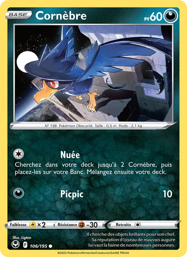 Carte Pokémon Cornèbre de l'extension Tempête Argentée