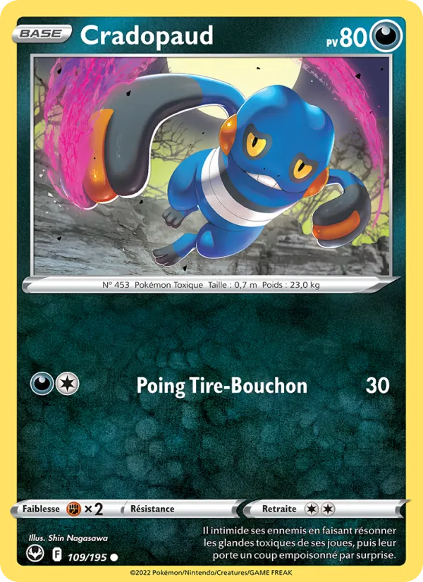 Carte Pokémon Cradopaud de l'extension Tempête Argentée